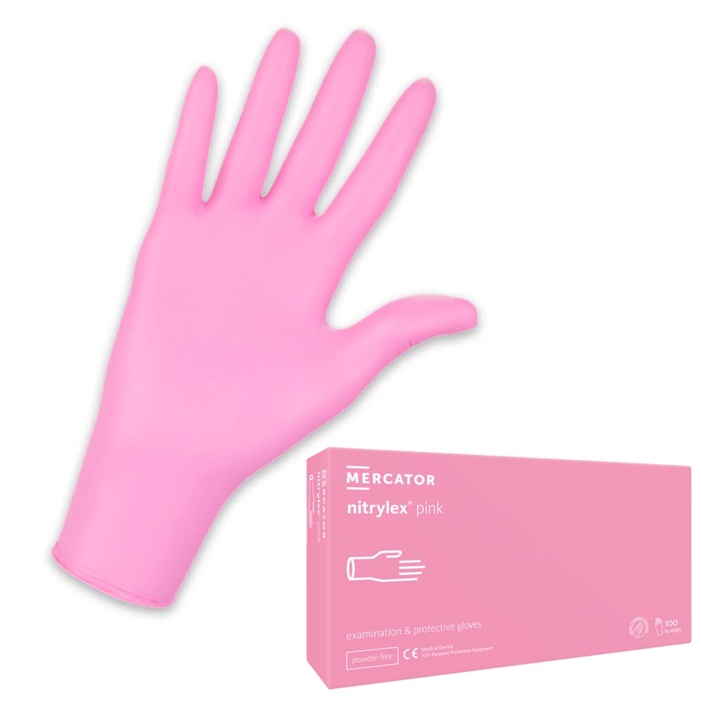 Gants d'examen nitrile Rose non poudrés Nitrylex